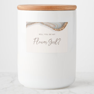 Stone Marble Agate Flower Girl Candle Label