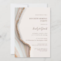 Stone Marble Agate Housewarming Party Invitation