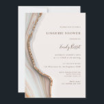 Stone Marble Agate Lingerie Shower Invitation<br><div class="desc">Designed to coordinate with our Natural Marble Agate Collection, this customisable lingerie shower invitation card features a gorgeous marble agate texture in natural colour paired with contemporary text. For more advanced customisation of this design, e.g. changing layout, font or text size please click the "CUSTOMIZE" button above. Please contact me...</div>