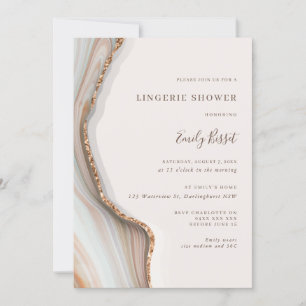 Stone Marble Agate Lingerie Shower Invitation