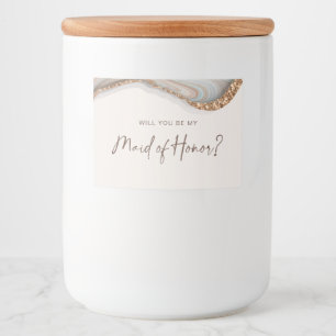 Stone Marble Agate Maid of Honour Candle Label