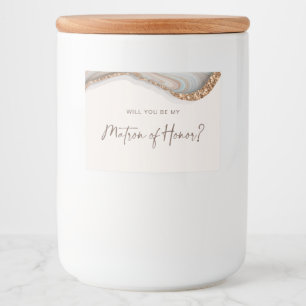 Stone Marble Agate Matron of Honour Candle Label