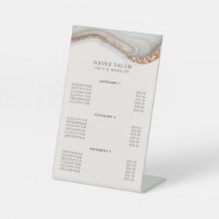 Stone Marble Agate Service Price Pedestal Sign