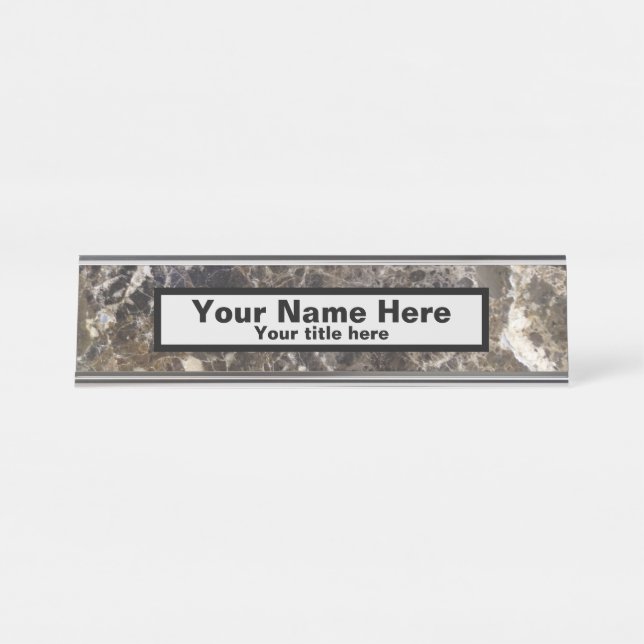 Stone Marble Desk Name Plate (Front)