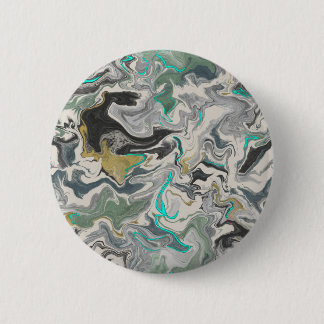 Stone Marbling with Turquoise Veins 2 1/4" Round 6 Cm Round Badge