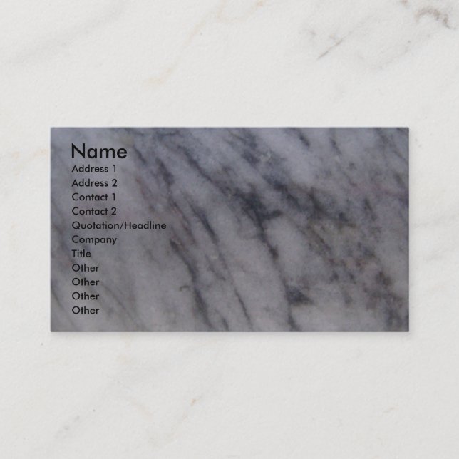 Stone mason or counter installer business card (Front)