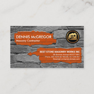 Stone Masonry Brick Laying Builder Business Card