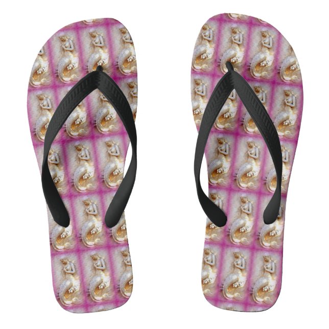 stone mermaids  pink flip flops (Footbed)