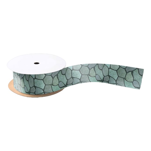 Stone Mosaic Pattern Satin Ribbon (Spool)