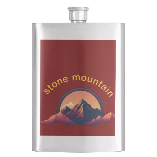 Stone Mountain Minimalist Design -  Hip Flask (Front)