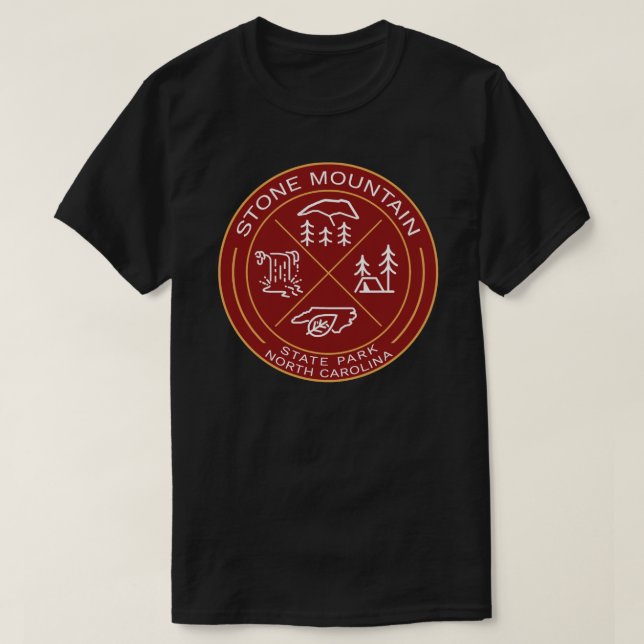 Stone Mountain State Park Heraldic Logo Sticker T-Shirt (Design Front)