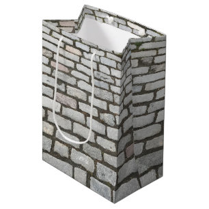 Stone Pathway Grey Cobblestone Street Sidewalk Medium Gift Bag