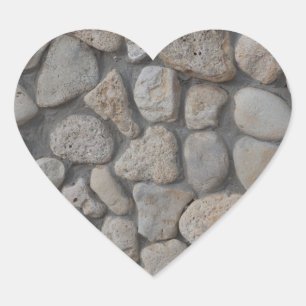 Stone pattern heart sticker