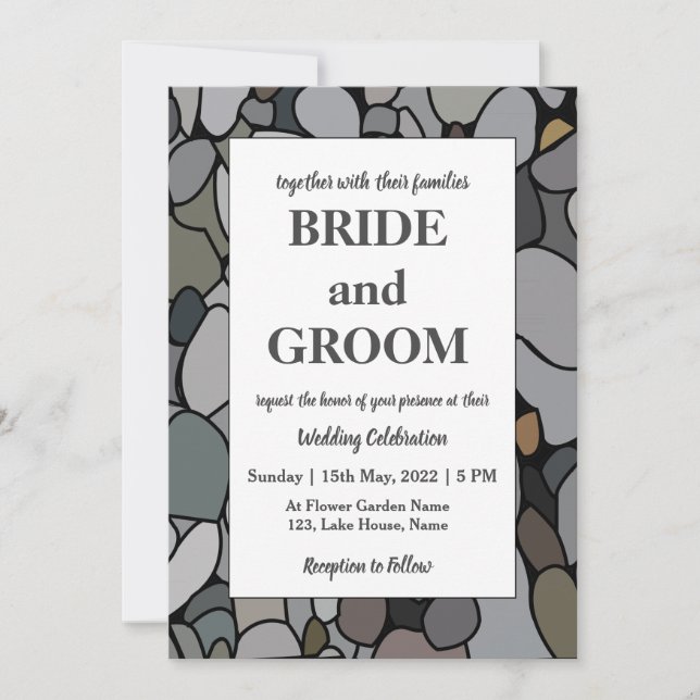 Stone Pebbles Nature Wedding  Invitation (Front)