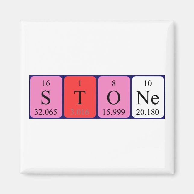 Stone periodic table name magnet (Front)