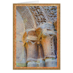 Stone pillars of cathedral in Sigüenza, Spain