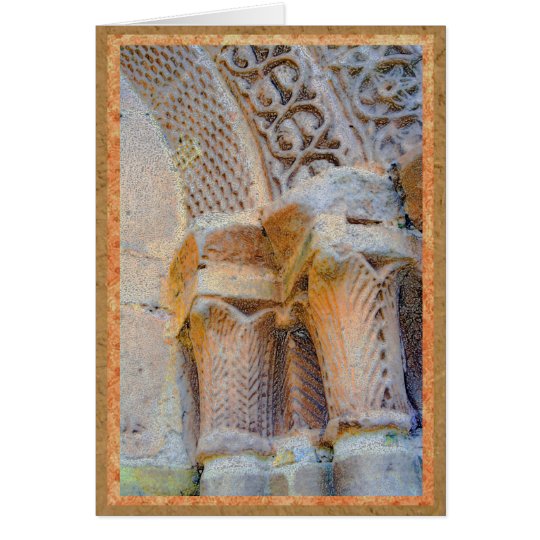 Stone pillars of cathedral in Sigüenza, Spain Card