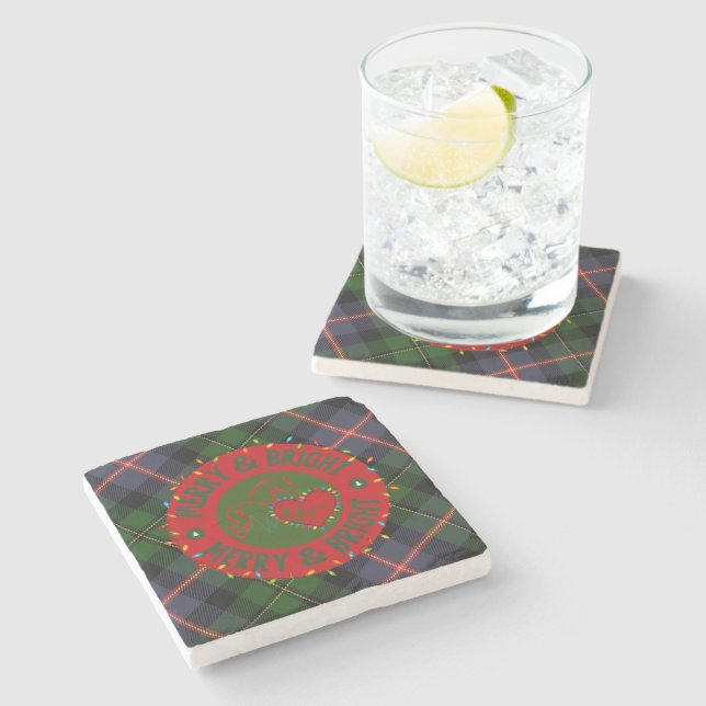 Stone Plaid Merry & Bright Coasters (Side)