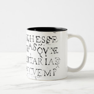 Stone Plate on a Street in Lisbon Two-Tone Coffee Mug