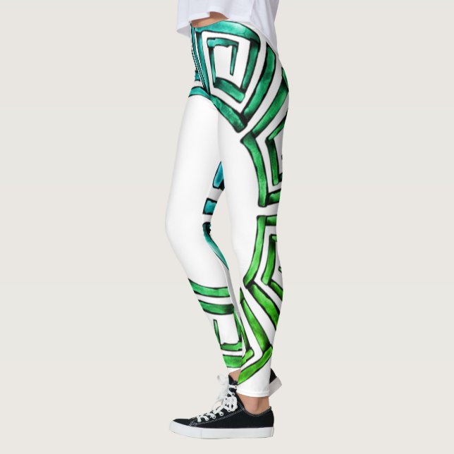 Stone Retro Greek Disc Leggings (Left)