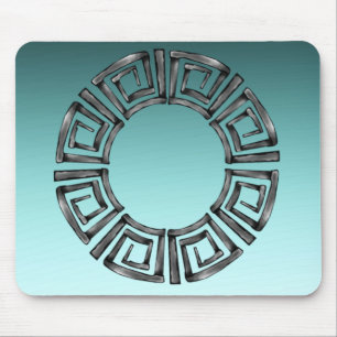 Stone Retro Greek Disc Mouse Mat