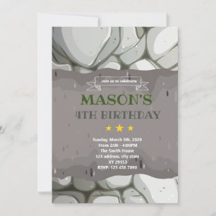 Stone rock birthday theme Invitation