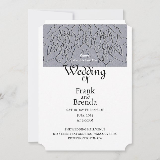 Stone Rose Wedding Invitation (Front)