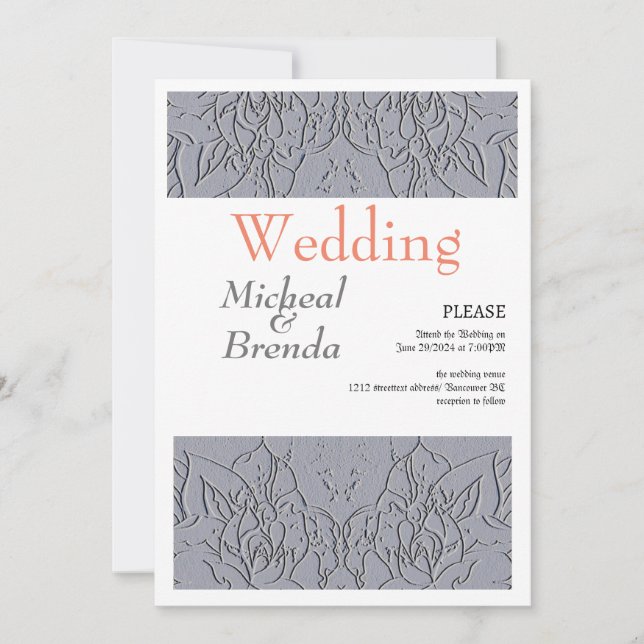 Stone Roses Motif Invitation (Front)