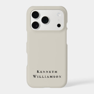 Stone Sand Monogram Black Name Minimalist Chic Men