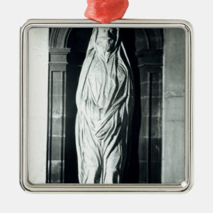 Stone sculpture of John Donne in his shroud Metal Tree Decoration