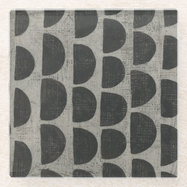 Stone - Semicircles Glass Coaster (Front)