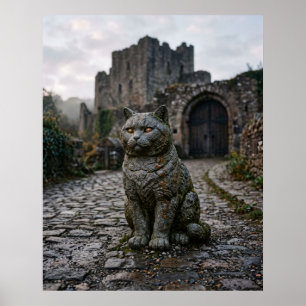 Stone Shorthair Cobblestone Keep Art Poster