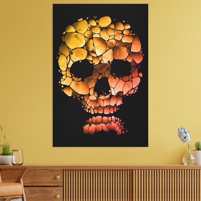 Stone Skull – Unique Rock-Inspired Gothic Art Canvas Print (Insitu(LivingRoom))