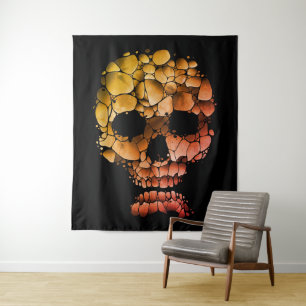 Stone Skull – Unique Rock-Inspired Gothic Art Tapestry