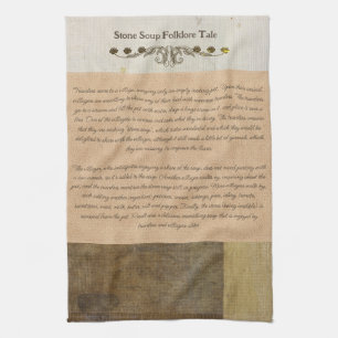 Stone Soup Folklore Treasures   Tea Towel