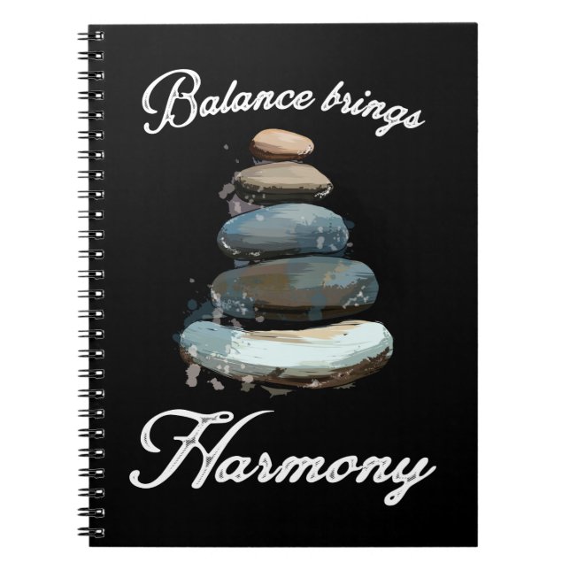 Stone Stacking Harmony Rock Balancing Notebook (Front)