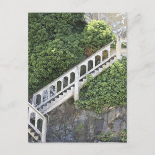 Stone stairway postcard