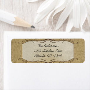 Stone Swirled on Wood Grain Return Address Label