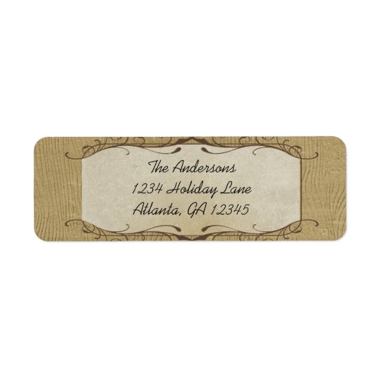 Stone Swirled on Wood Grain Return Address Label
