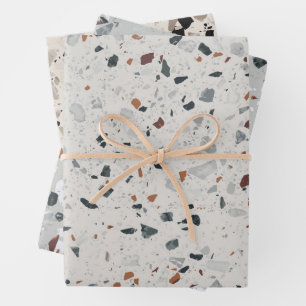 Stone Terrazzo Pattern Wrapping Paper Sheet