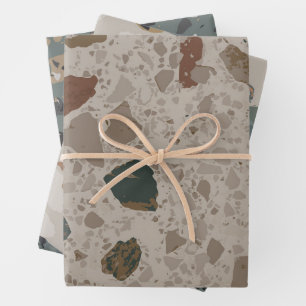 Stone Terrazzo Pattern Wrapping Paper Sheet