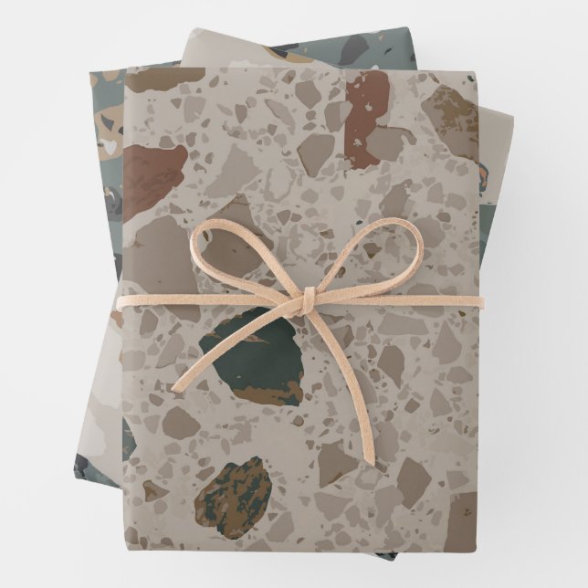 Stone Terrazzo Pattern  Wrapping Paper Sheet (In situ)
