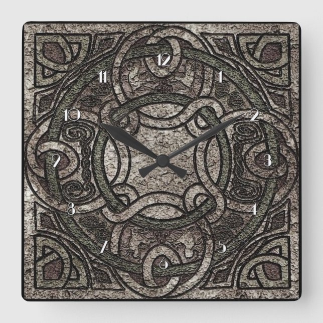 Stone Texture Celtic Knot Wall Clock (Front)