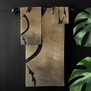 Stone Tile Dragon Bath Towel Set