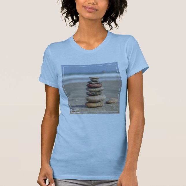 Stone Tower On Beach T-Shirt (Front)