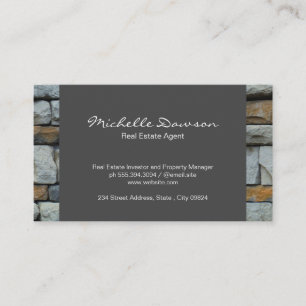 Stone Trim   Real Estate Agent Business Card