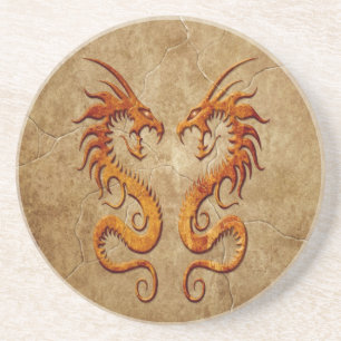 Stone Twin Dragons Coaster