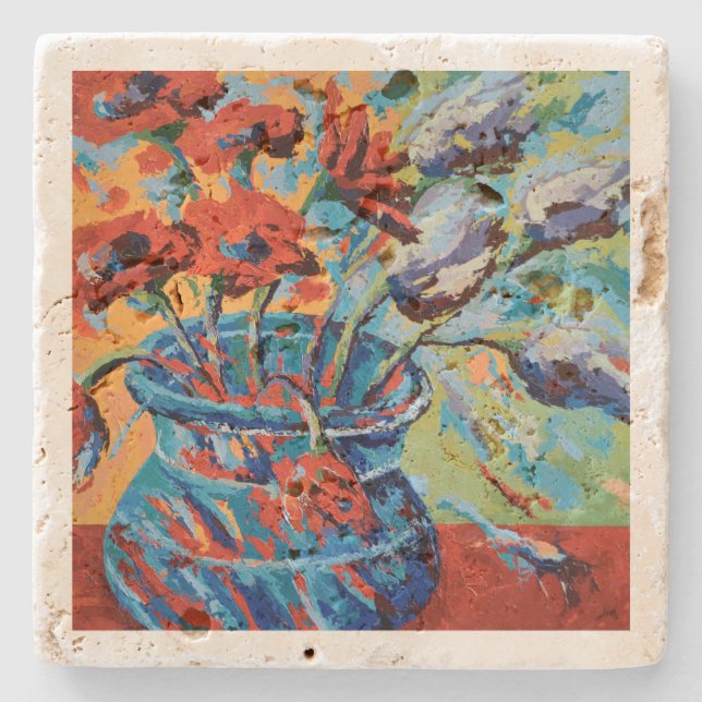 Stone undercoasters - Popes and lilac Stone Coaster (Front)