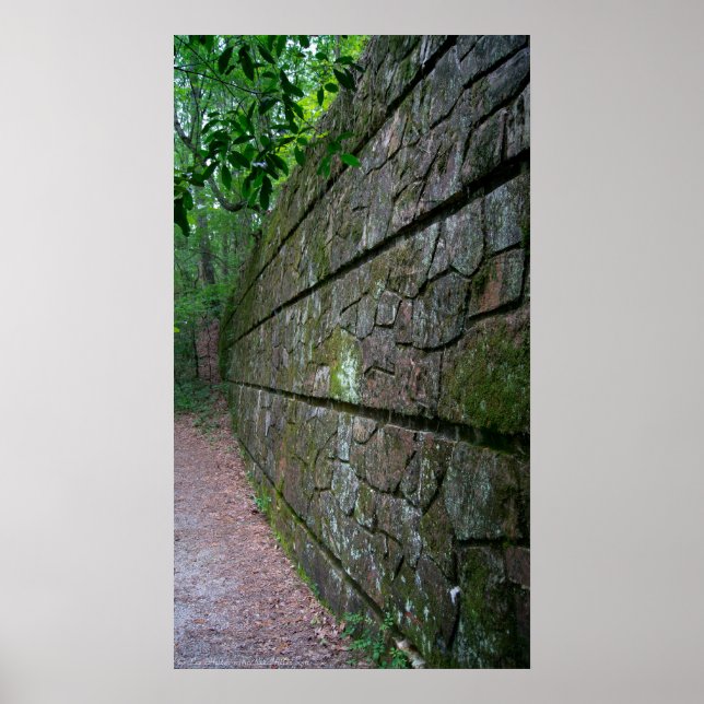 Stone Wall Along the Forest Trail Poster (Front)