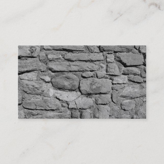 Stone Wall. Black and white. Business Card (Front)